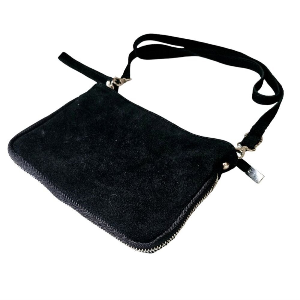 Garuglieri Suede Crossbody Bag/Purse/Wristlet  With Zipper Detail Made in Italy